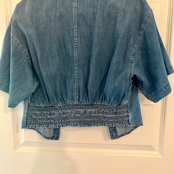 Frame cropped short sleeve denim jacket - Picture 3 of 3